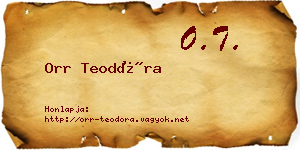 Orr Teodóra névjegykártya